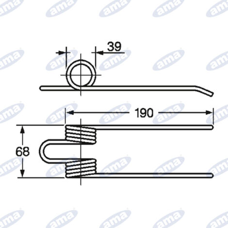 Dente pick-up adattabile New Holland 80161367 filo 4,5