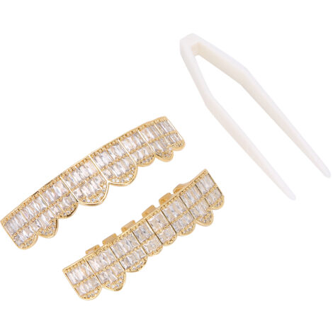 Dentier Hip Hop en Métal Iced Out - Décoration Dentaire pour Hommes et Femmes