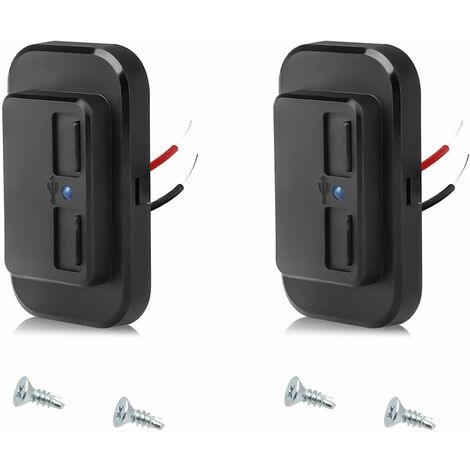 2 Pcs Prise de Chargeur de Voiture Double USB,12V/24V Panneau de USB Commande avec Couvercle à Ressort pour Voiture,Marine,Camion,Camping-Car,SUV 
