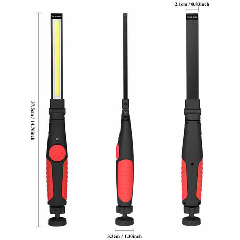 DENUOTOP Baladeuse de chantier Lampe de Travail LED Rechargeable avec Aimantée et USB Rotation à 360 degrés, Lampe Inspection LED Rechargeable, Lampe D'inspection pour Atelier de Ménage Camping en Ple