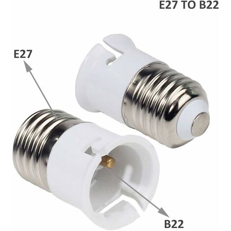 DiCUNO B22 vers E27 Adaptateur de douille de 6 pièces Adaptateur Convertisseur de douille de base de lampe de haute qualité pour ampoules LED et ampoules incandescentes et ampoules fluocompactes 