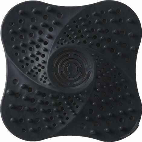 DENUOTOP Grilles Bonde de Douche Anti-Blocage pour Salle de Bain avec Ventouse (Noir)