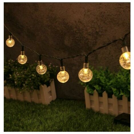 DENUOTOP Guirlande solaire guirlande guinguette solaire led blanc 5M 20 LEDs