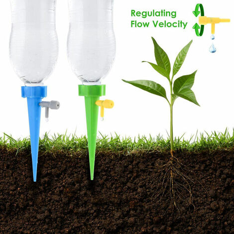 DENUOTOP Kit d'arrosage goutte à goutte Systeme Arrosage Goutte Goutte 6 pièces Irrigation Goutte Goutte Kit Plante d'irrigation Cône pour Arrosage Bouteille dans Jardin, Plantes en pot