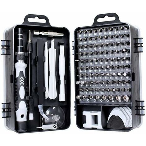 DENUOTOP Kit de Tournevis de précision 115 en 1 pour réparer iPhone, Ordinateur Portable, PC, MacBook, Xbox Lunettes et Autres appareils électroniques, Petit Tournevis avec étui DYD-002 Noir