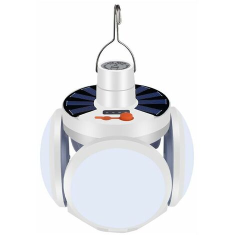 DENUOTOP Lampe solaire Ampoule solaire Lampe Charge 45 LED Imperméable à 90° Solaire Urgence Lumière Camping Jardin Éclairage Randonnée Super Lumineuse Ampoule Solaire secours Lampe de Coupure de Puis