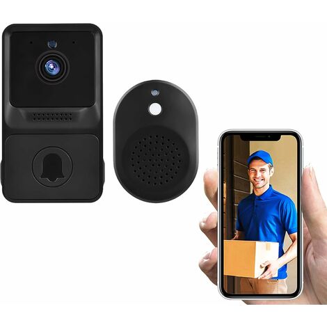Judas de porte sans fil sonnette numérique 720p avec écran tactile 3,5 et angle de vue de 120 degrés caméra de surveillance pour la sécurité de la maison noir 