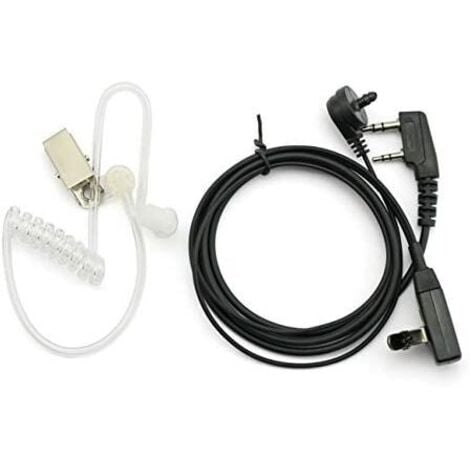 DENUOTOP Talkie walkie PTT 3,5 mm Micro oreillette de sécurité pour Baofeng Wouxun Kenwood Talkie Walkie avec Micro