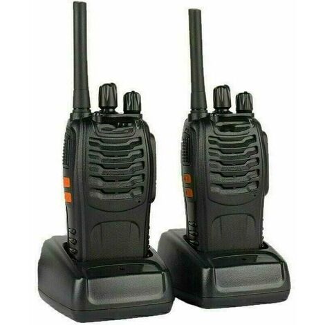 DENUOTOP Talkie walkie Talkie walkie Longue portée 88E【Version Mise à Niveau du 888S】 Walkie Talkies Vox Rechargeable Pmr 446 MHz 1500 mAh 16 Canaux, avec des écouteurs Originaux Construit en Torche LED (2 pcs)