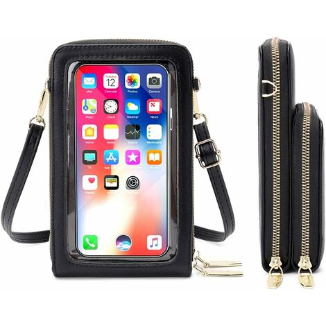 2023 New Anti-theft Leather Bag, Touch Screen Small Crossbody Cell Phone  Purse, RFID Blocking Mini PU Leather Crossbody Bags