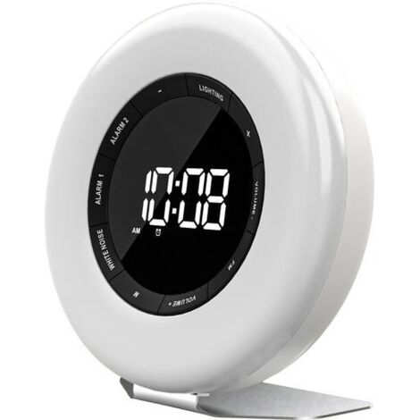 Denver CRL 342 réveil numérique blanc avec radio FM