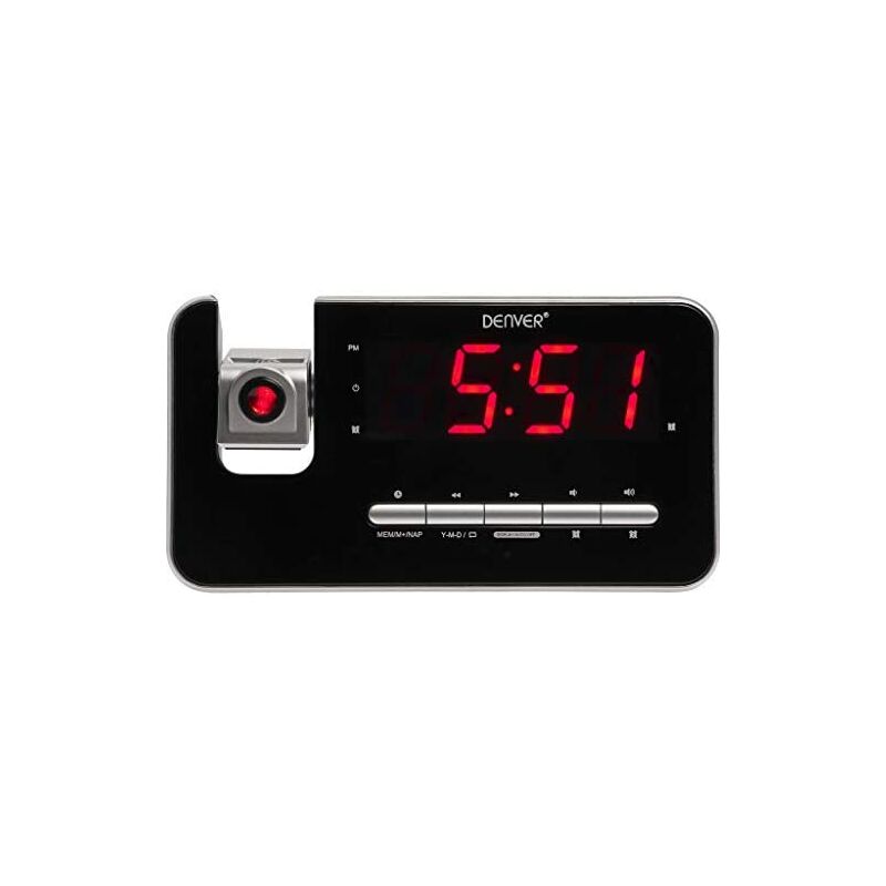 CRP-618 Alarm Clock Radio (sveglia, radio pll fm, display da 3,0 cm, proiezione, nero) (Importato) - Denver
