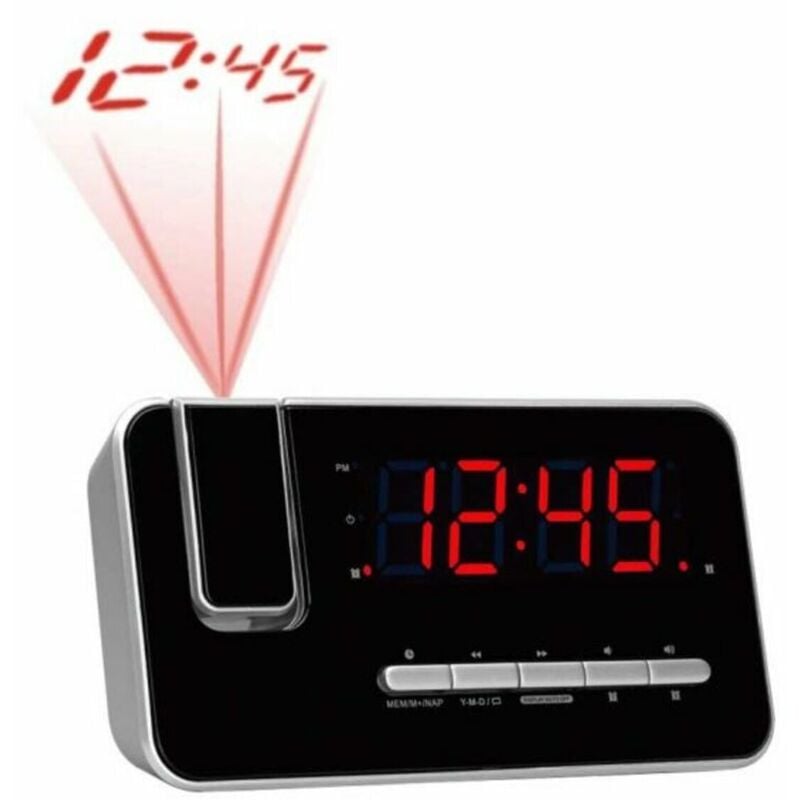 CRP-618 Alarm Clock Radio (sveglia, radio pll fm, display da 3,0 cm, proiezione, nero) (Importato) - Denver