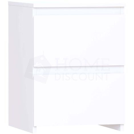 Denver Nachttisch mit 2 Schubladen, Nachtschrank, Schlafzimmermöbel, Weiß