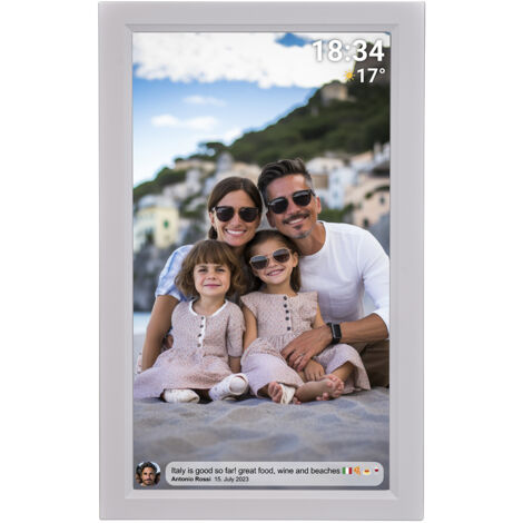 Denver PFF-1503 cornice digitale White 39,6 cm (15,6") Touch screen Wifi