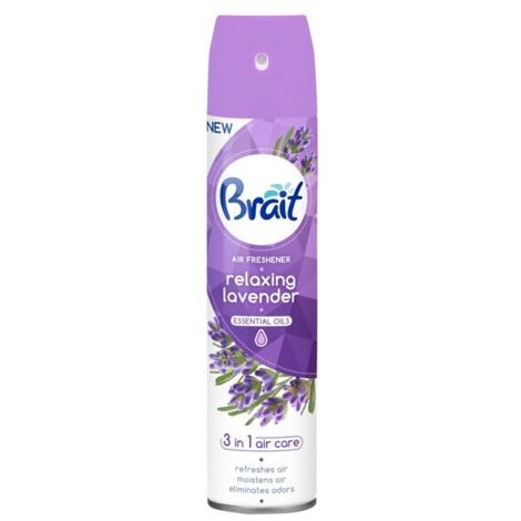 Deodorante per ambienti Brait Essential Olis, classico deodorante per ambienti alla lavanda rilassante, 300 ml