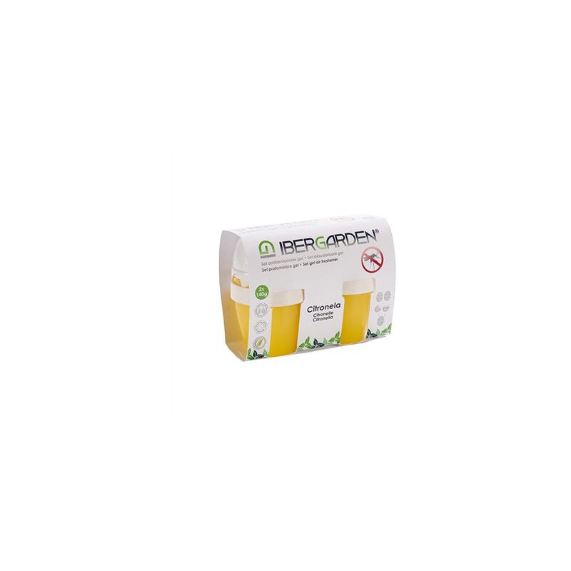 Confezione 2 gel 140g deodorante per ambienti citronella antizanzare 82467 ibergar