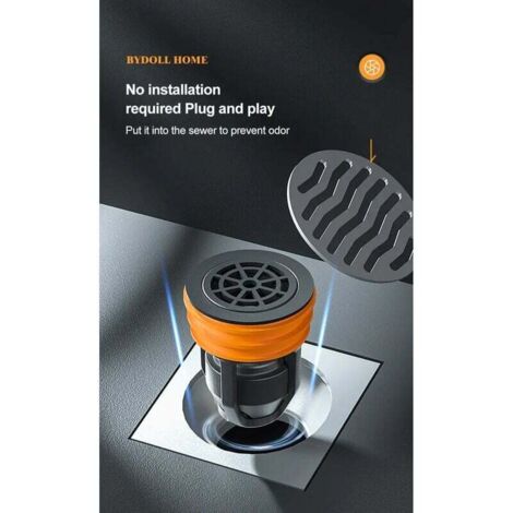 Deodorante Scarico a pavimento Nucleo Tappo di scarico per doccia in silicone Anti-insetto Anti-odore Trappola per capelli Trappola Trappola Cucina Bagno Toilette Fogna 01