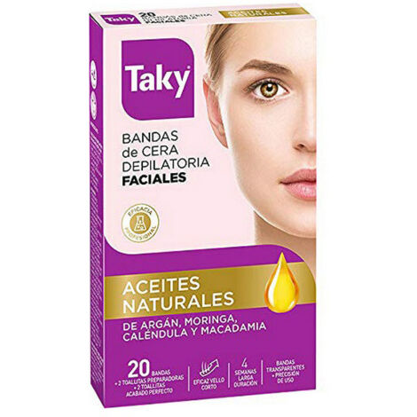 DEPIL TAKY BANDA FACIAL ACEITES NATURALES 20 +4 UDS