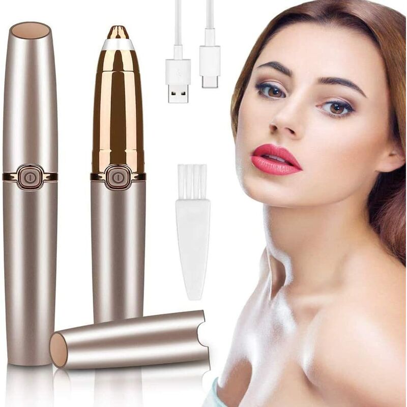 

Depilación de cejas recargable para mujeres, depiladora eléctrica indolora de cejas, afeitadora de cejas para mujeres para depiladora de cejas (oro
