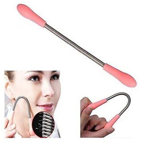 Depiladora facial, depiladora de resorte, herramienta de depilación facial, dispositivo de depilación facial, herramientas de maquillaje (rosa) (5 piezas)