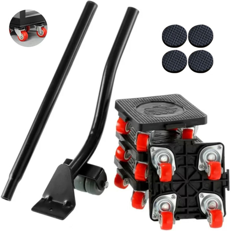Déplace Meubles,Coin roulant Kit d'outils Grands et Petits sans Effort,Maximum Capacité de Charge 400KG, Deplace Meuble Rotation de 360