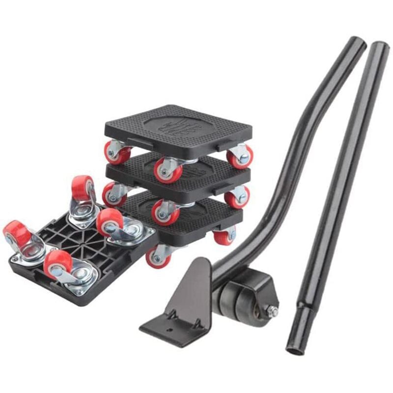 Ikodm - Déplace Meubles, roulettes pour Meubles Lourd, Chariot de Transport pour Meubles, roulettes Pivotantes 360° et Barre de Levage, Capacité de