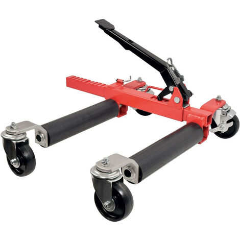 Autobest – Déplace voiture mécanique 680 kgs – Pédale à pied pour levage – 4 roulettes pivotantes – Largeur de pneu 300mm max – Ø de roue 450 à 810mm