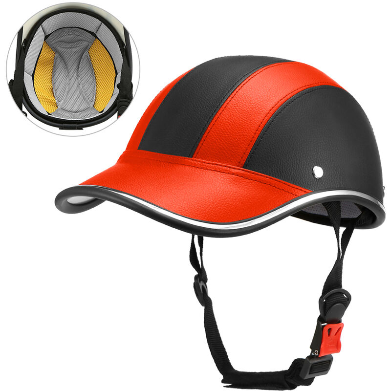 

Deportes al aire libre Ciclismo Casco de seguridad Gorra de beisbol Sombrero para motocicleta Bicicleta Scooter, Rojo