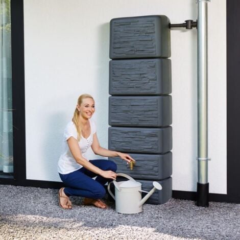 Depósito de agua 500 litros SLIM STONE Grafito con filtro incluido