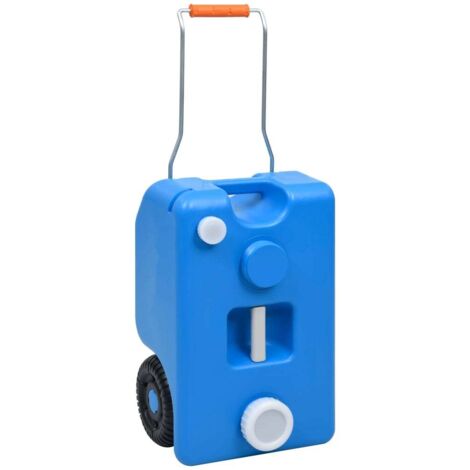 Depósito de agua con ruedas para camping azul 25 L