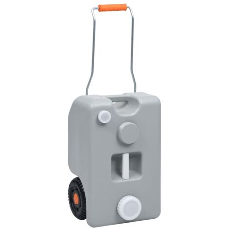 Depósito de agua con ruedas para camping gris 25 L