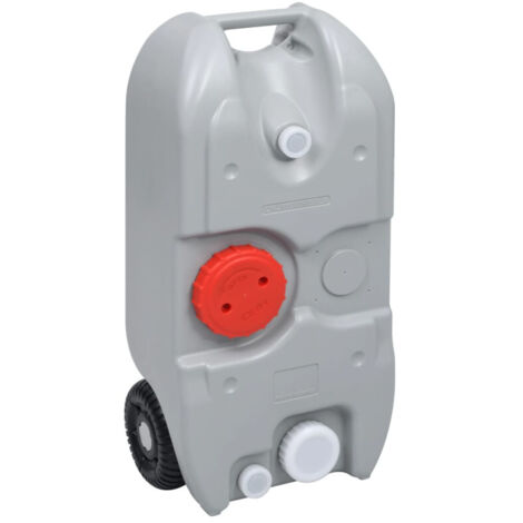 Depósito de agua con ruedas para camping gris 40 L vidaXL