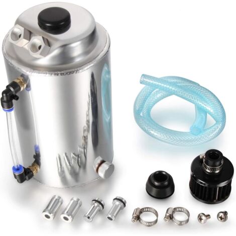 Depósito de recuperación de aceite de 2 litros - 15 mm, 10 mm - Universal - Aleación - Plata