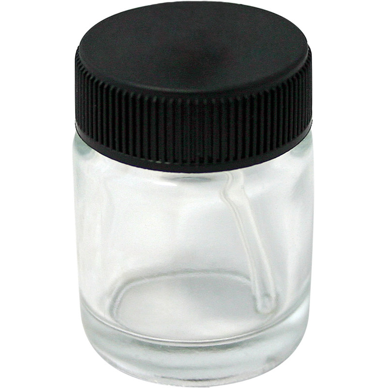 

Wiltec - Recipiente depósito de cristal para pintura capacidad 22 ml con tapa para aerógrafo Tipo 128