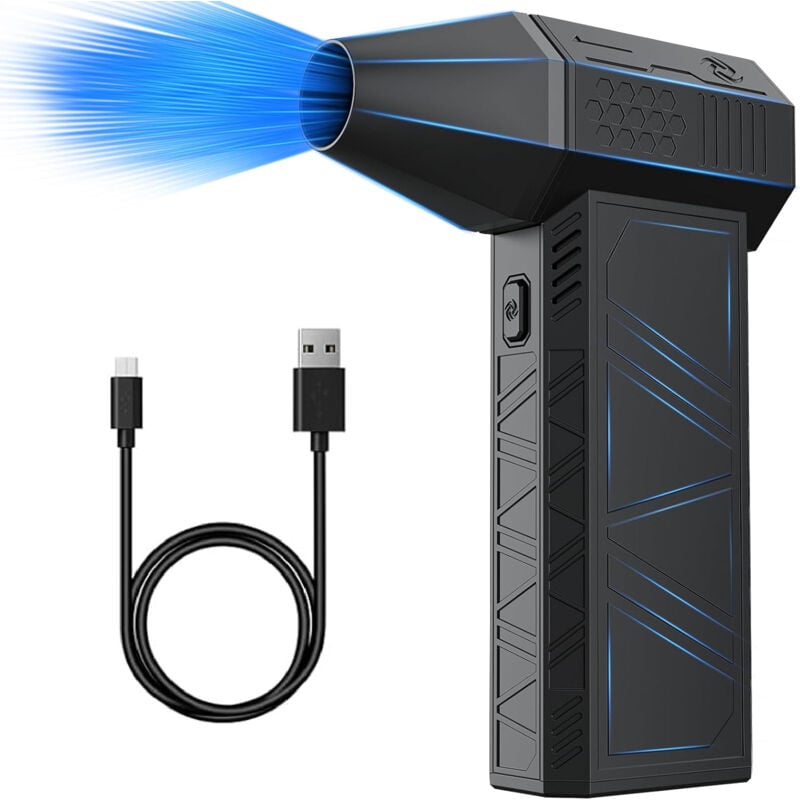 Dépoussiérants Puissants Électrique, 130 000 Tours/Minute Soufflette Air Comprimé, 3 Vitesses Mini Souffleur, pour Clavier, Nettoyage de pc,