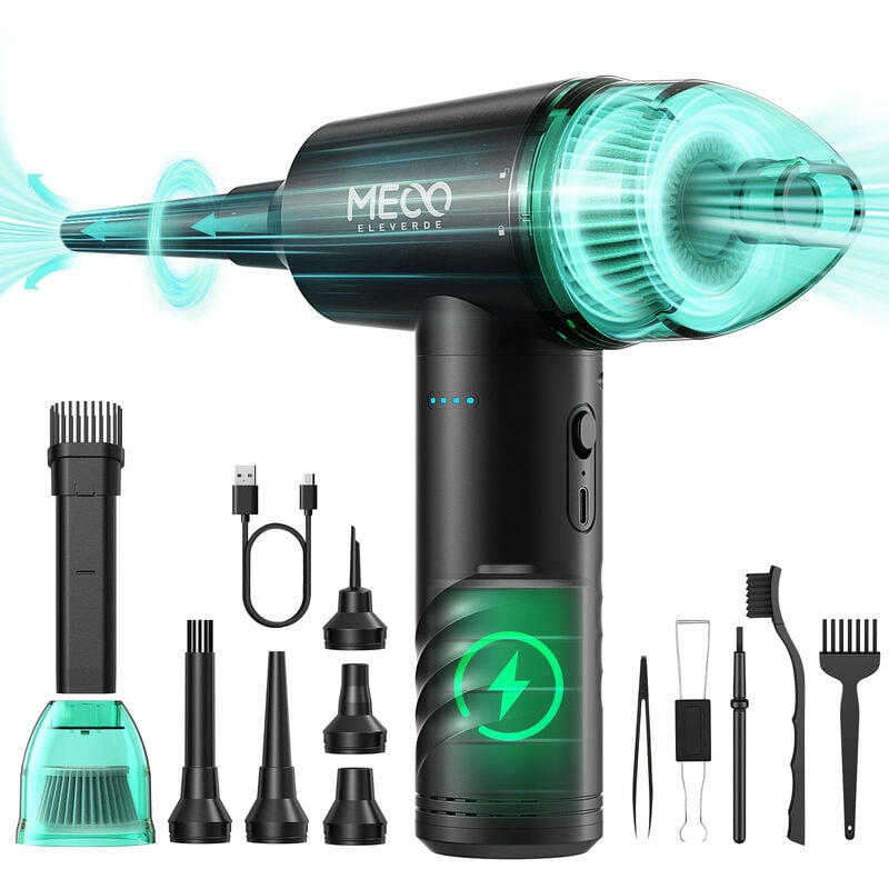 Insma - Dépoussiéreur et aspirateur électrique à air comprimé Fonction 4 en 1 Puissant 3 vitesses à 90 000 tr/min/12 000 pa Nettoyeur de clavier