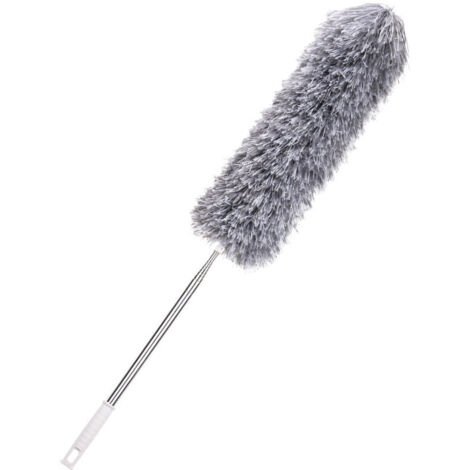 Dépoussiéreur télescopique extra-long lavable Plumeau Télescopique avec Ajustable, Aluminium Léger de Haute Qualité, Lavable, pour Nettoyer la Poussière de la Maison et de la Voiture,2.4m