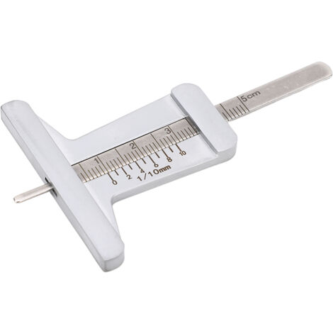 Depth Gauge Jauge de Profondeur de Pneu 0-50mm en Acier Inoxydable Portable pour Voiture et Moto