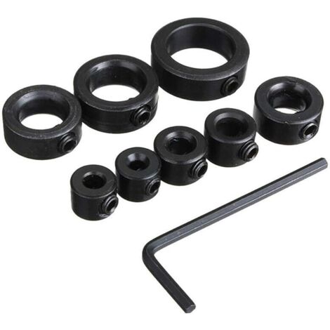Depth stop, drilling depth stops, depth stop rings, 8 pieces depth stop rings, positioning ring with hexagon key, 3-16 mm