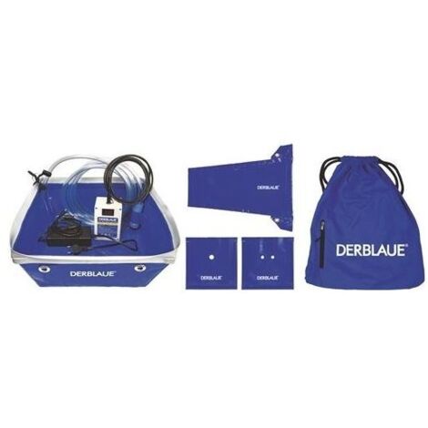 Der Blaue Komplett-Set inkl. Profi-Wanne, Pumpe, Netzteil, Akku, Rutsche, Rosetten, Schlauch