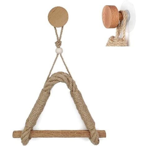 Der Toilettenpapierhalter ist nicht perforiert es handelt sich um einen Retro-Handtuchhalter aus Juteseil und Holz, einen Retro-Papierhandtuchhalter aus nautischem Industrieseil, der sich für die Bade