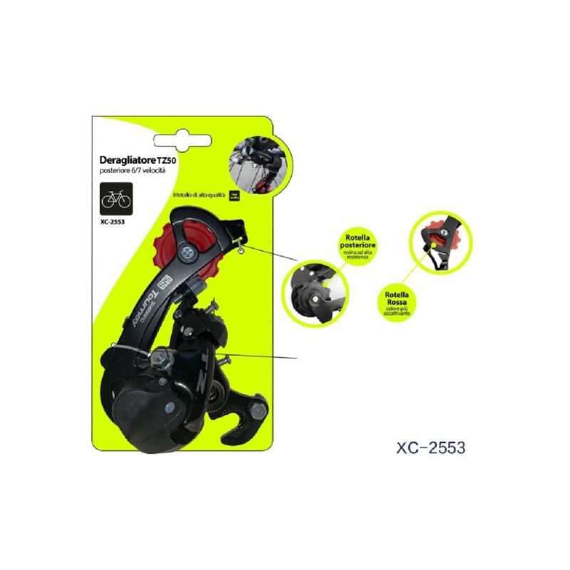 Image of Trade Shop - Deragliatore Tz50 Posteriore 6/7 Velocità In Metallo Per Bicicletta Bici Xc-2553