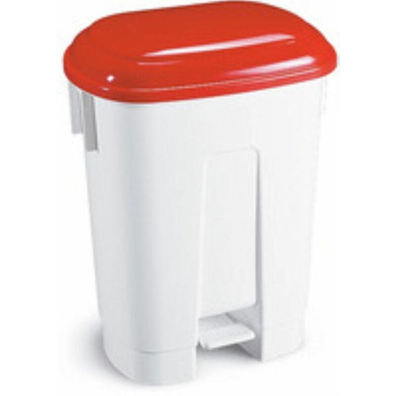 Image of 30L Plastic Bin White/Red 348021 - SBY14764