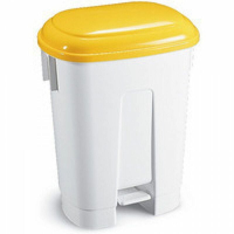 Image of 60L Plastic Bin White/Yllw 348014 - SBY14761