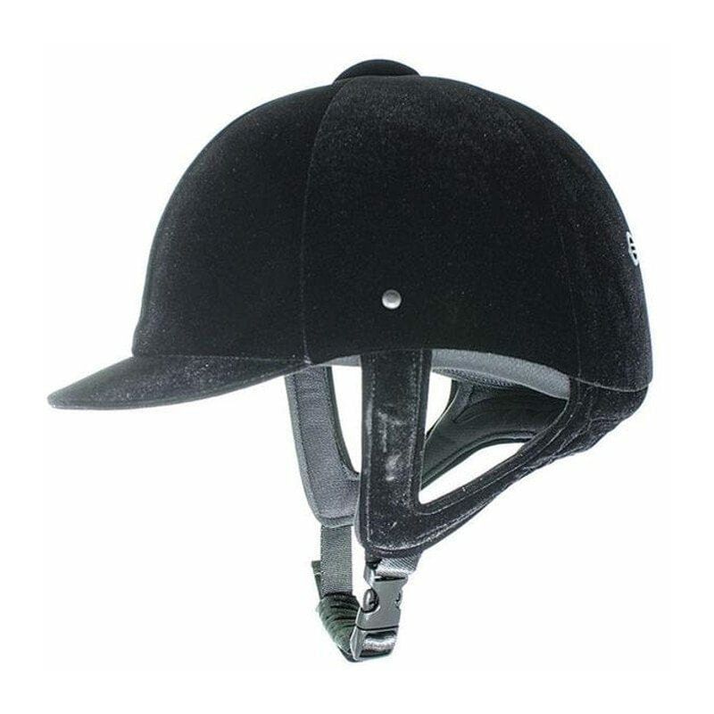 Image of Cap casco omologato Unisex in velluto Derby Taglia: 54 - Colore: Nero