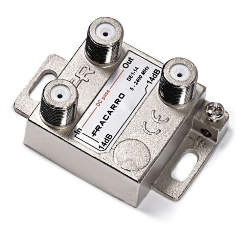 Derivador Fracarro 1 vía 14dB conector F 5-2400MHz