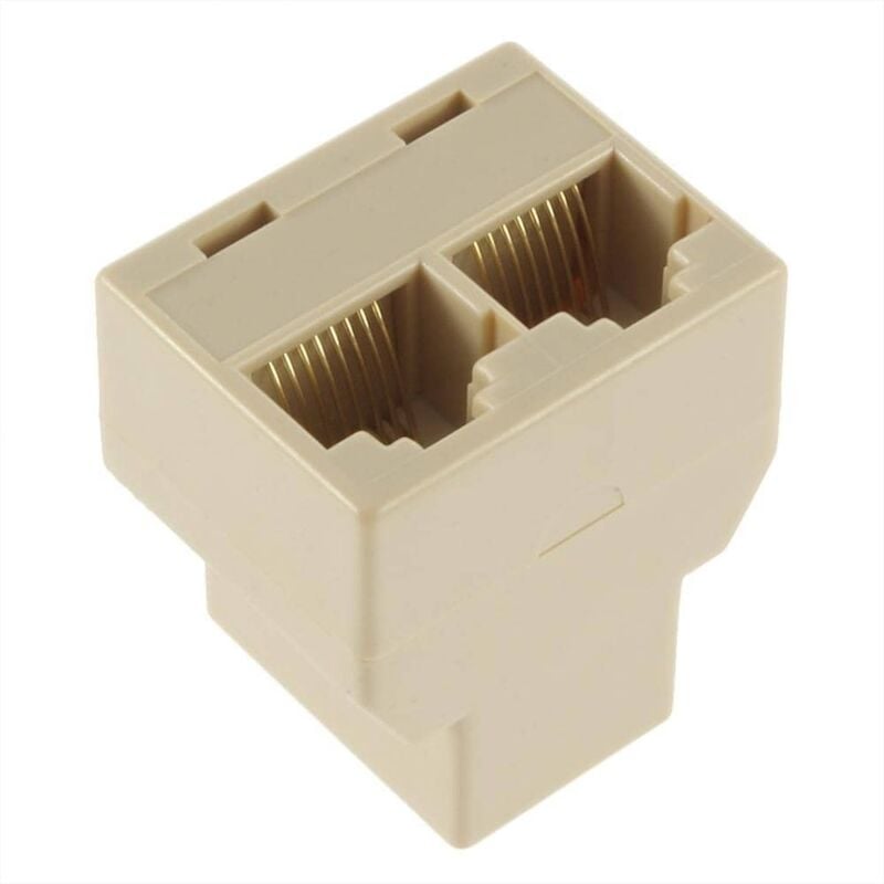 

Derivador RJ45 cat hembra 1 entrada 2 salidas Beige