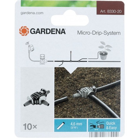 Dérivation en T Micro-Drip-System Noir 30 x 20 x 20 cm - Gardena 08330-20