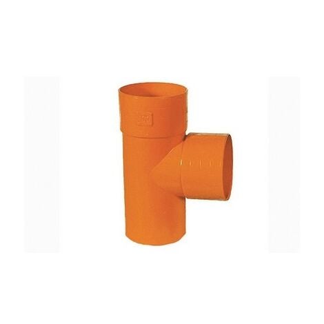 TEE BRAGA IN PVC ARANCIO ROSSO DERIVAZIONE A 87° ACQUA FOGNA-DIAM.63 mm